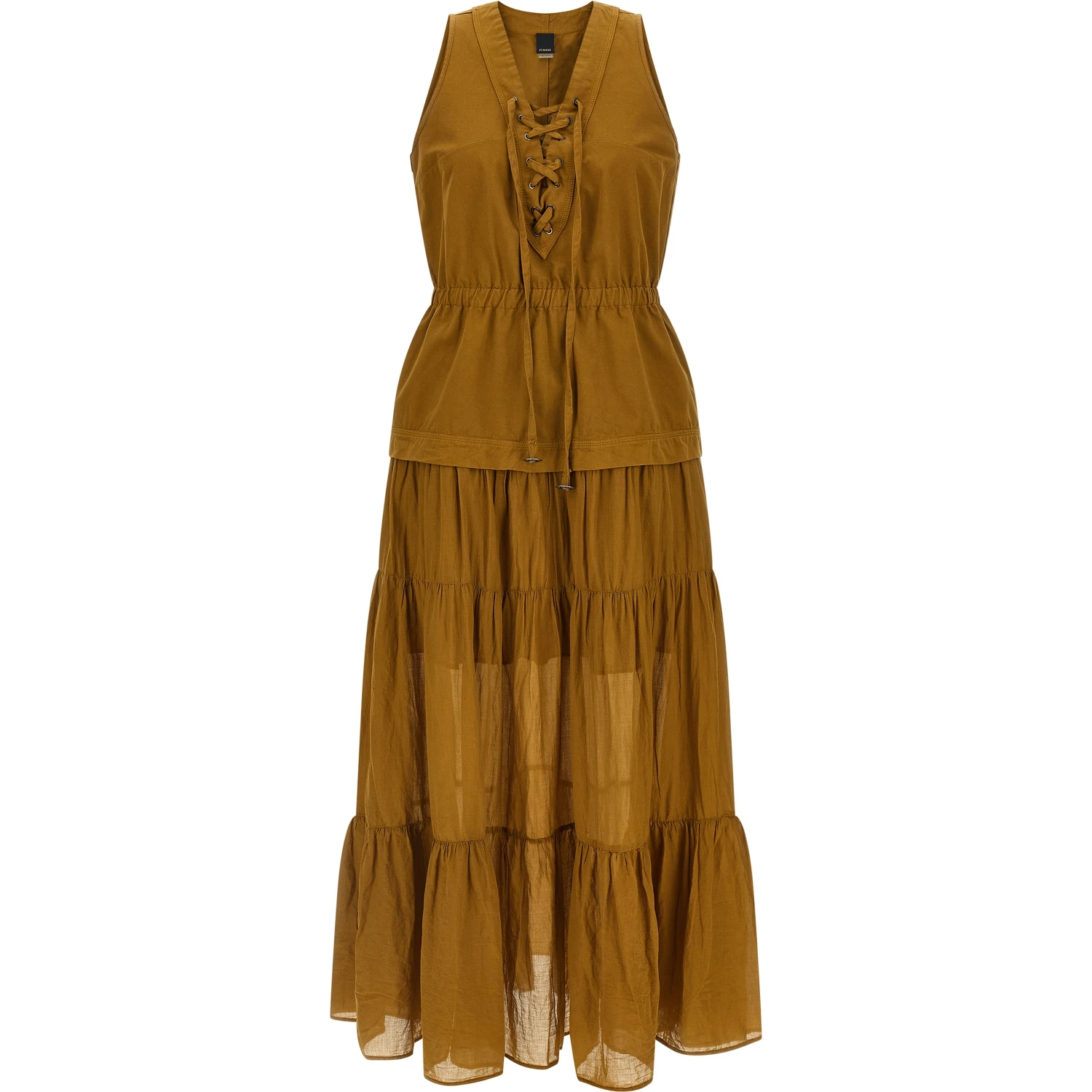 Brown Cotton Long Dress