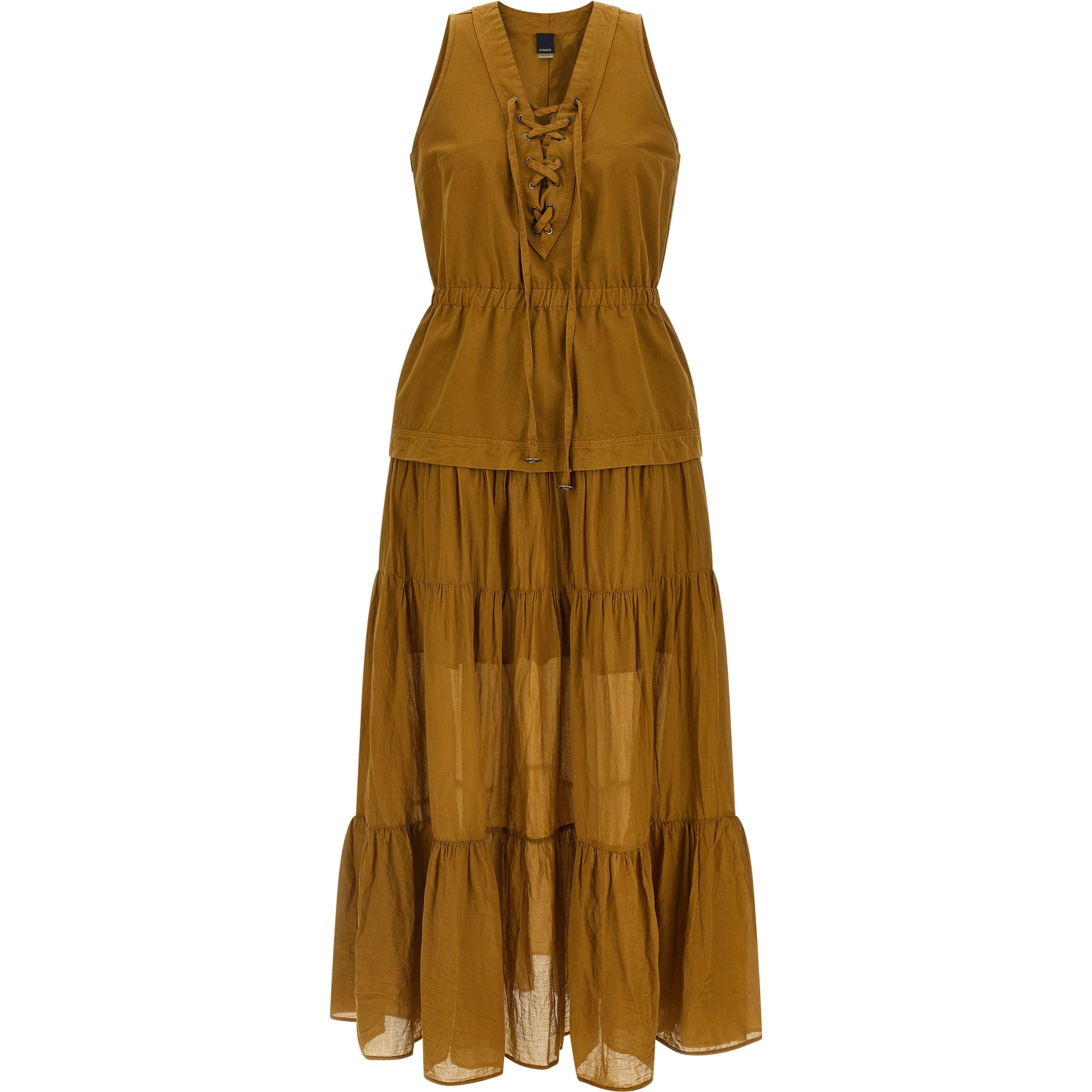 Brown Cotton Long Dress