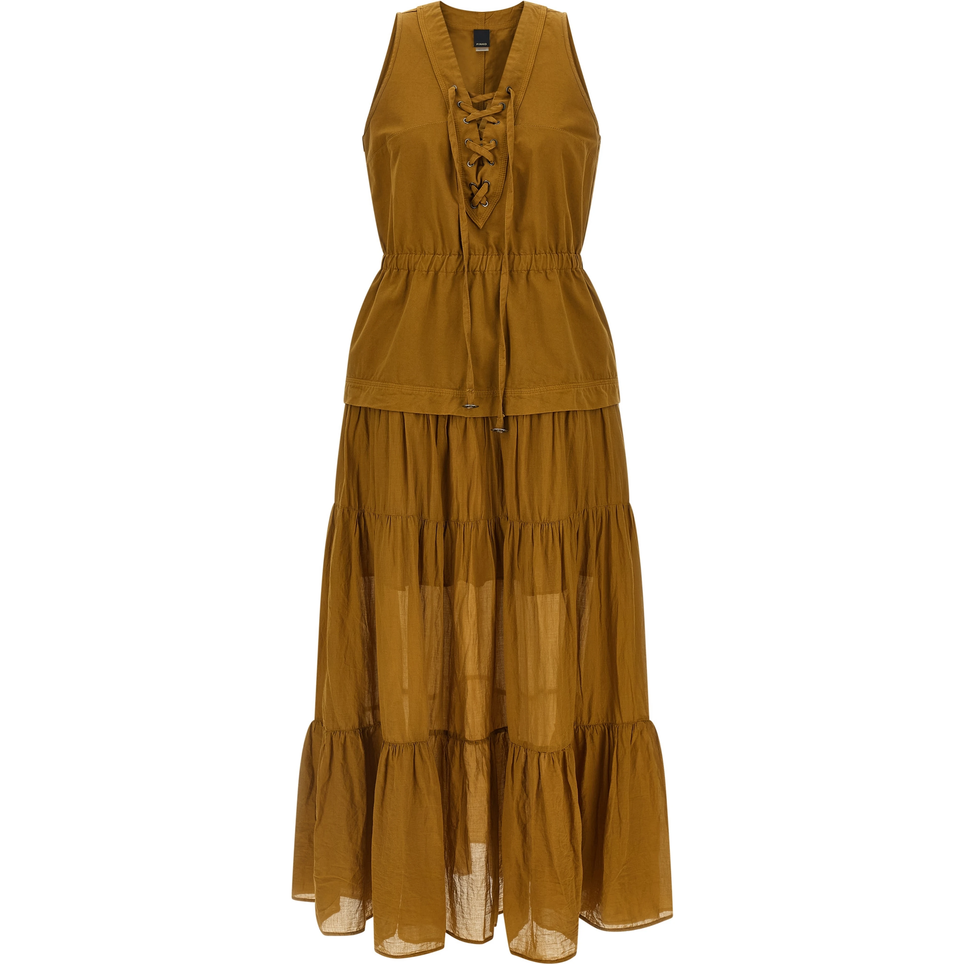 Brown Cotton Long Dress