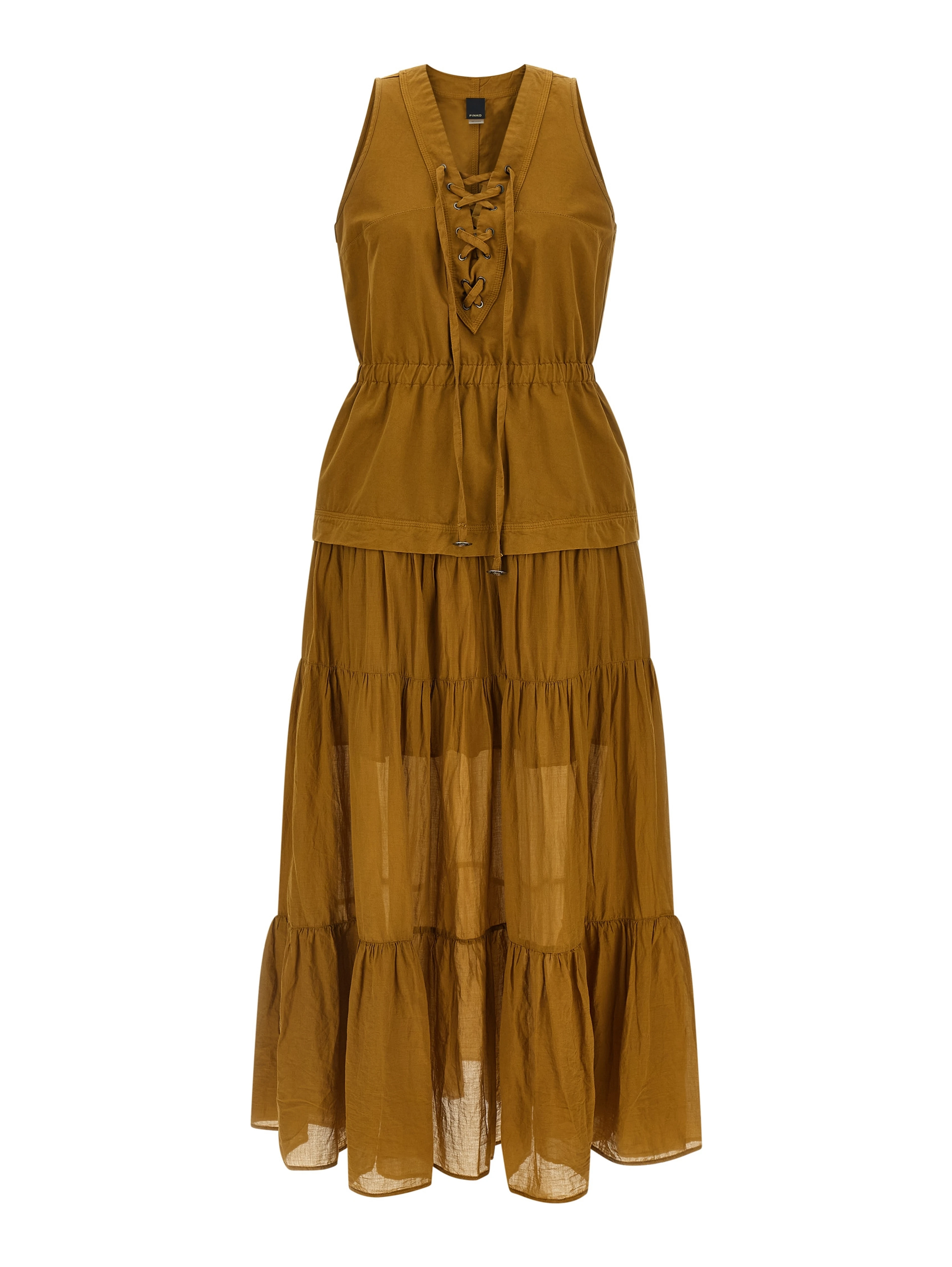 Brown Cotton Long Dress