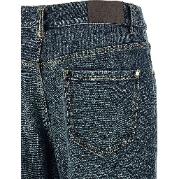 Blue Cotton Flared Jeans