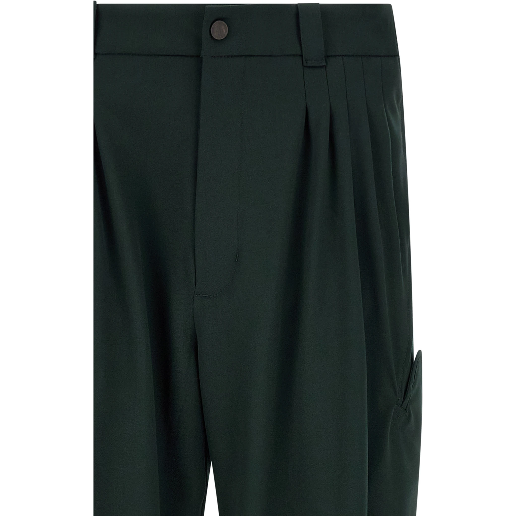 Bicolor Virgin Wool Casual Pants