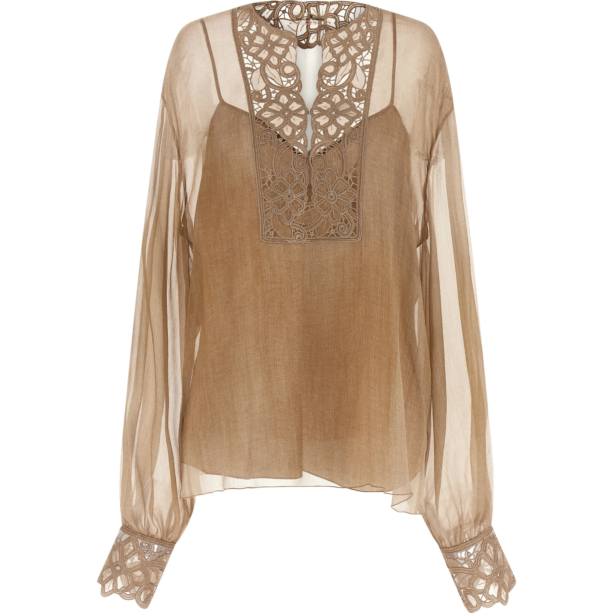 Beige Silk Blouse