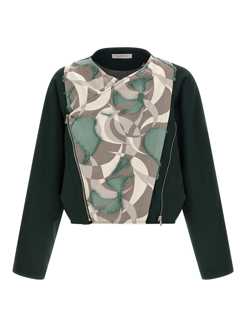 Multicolor Virgin Wool Shell Jacket