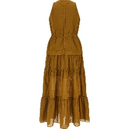 Brown Cotton Long Dress