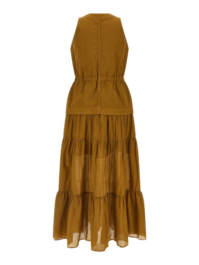 Brown Cotton Long Dress