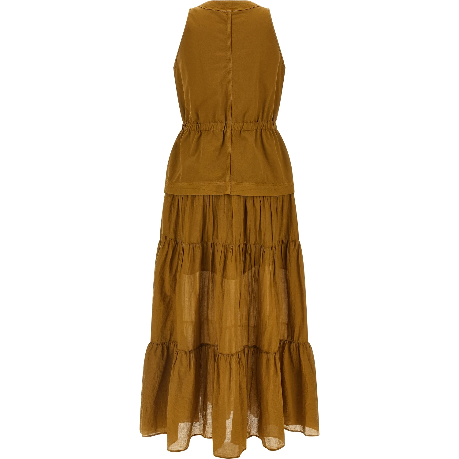 Brown Cotton Long Dress