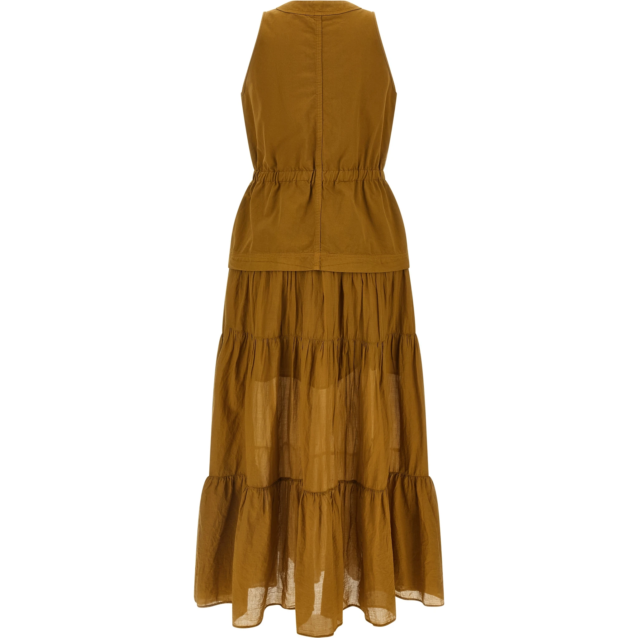 Brown Cotton Long Dress