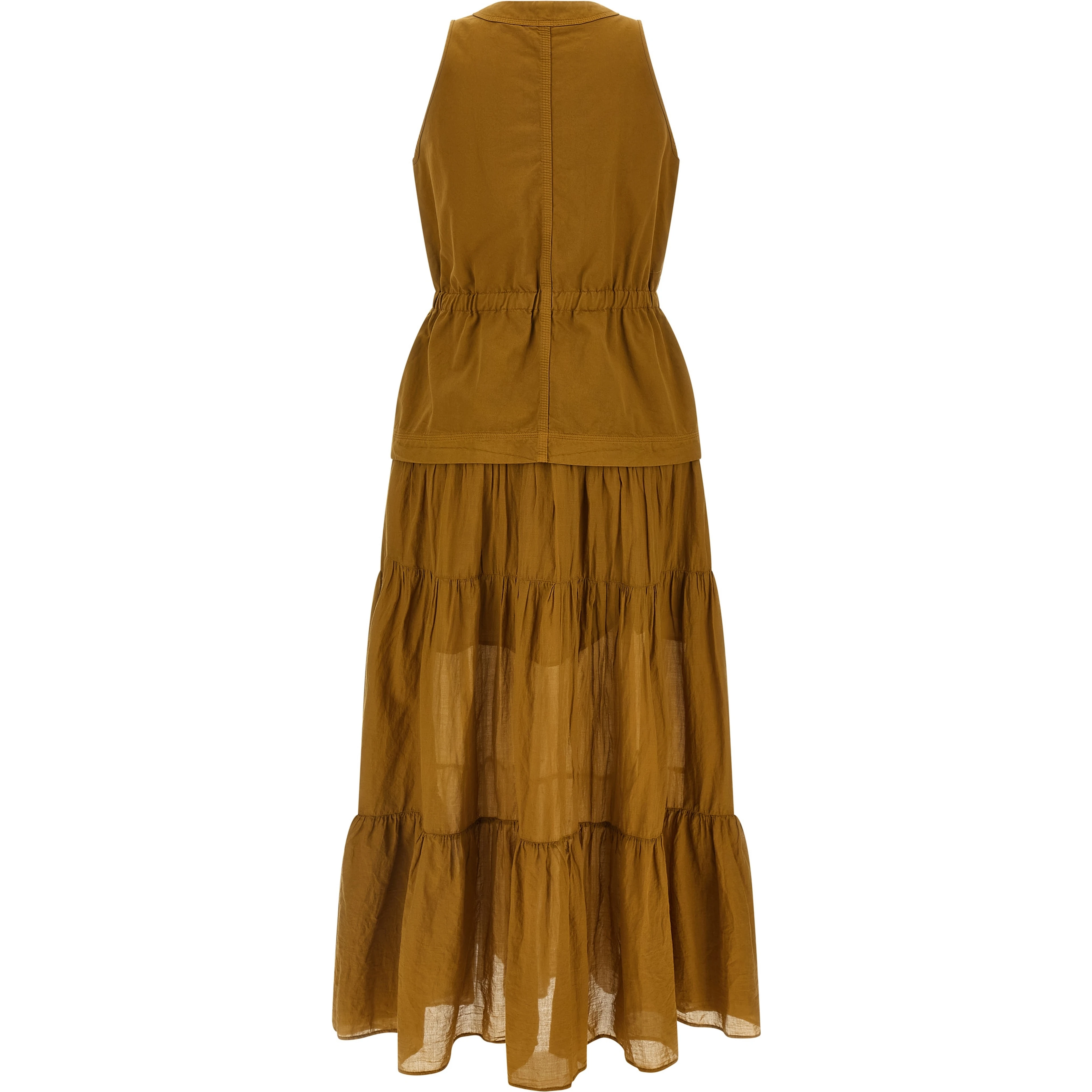 Brown Cotton Long Dress