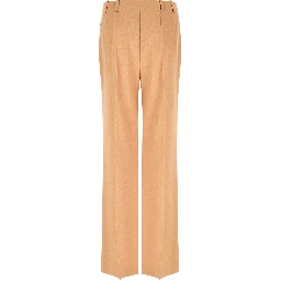 Beige Acetate Casual Pants