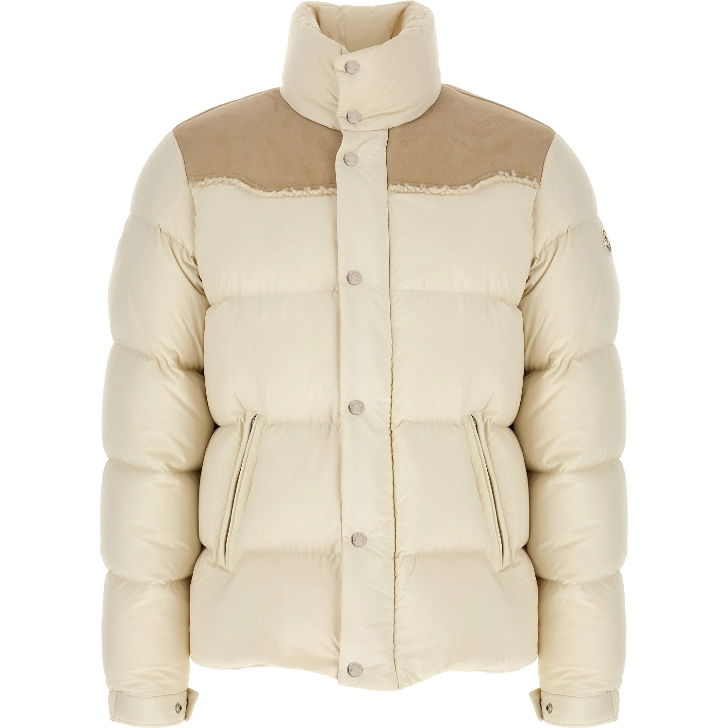 Beige Polyamide Full-Length Jacket