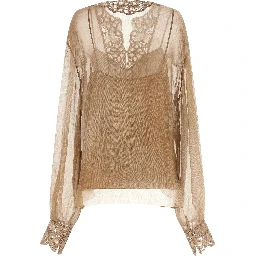 Beige Silk Blouse