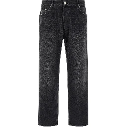Black Cotton Cropped Jeans