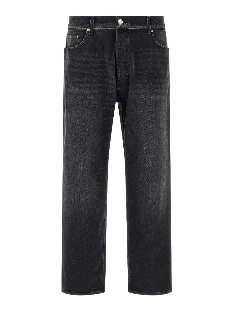 Black Cotton Cropped Jeans