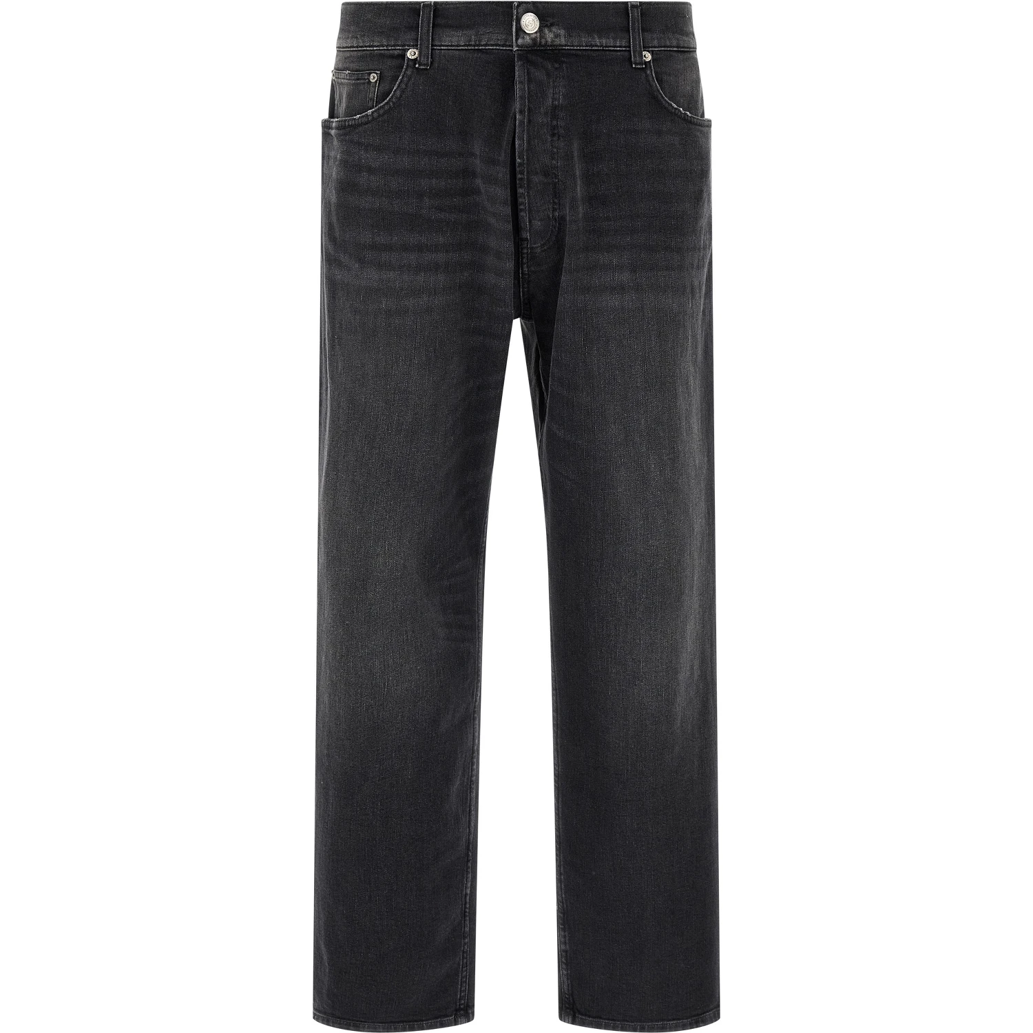 Black Cotton Cropped Jeans