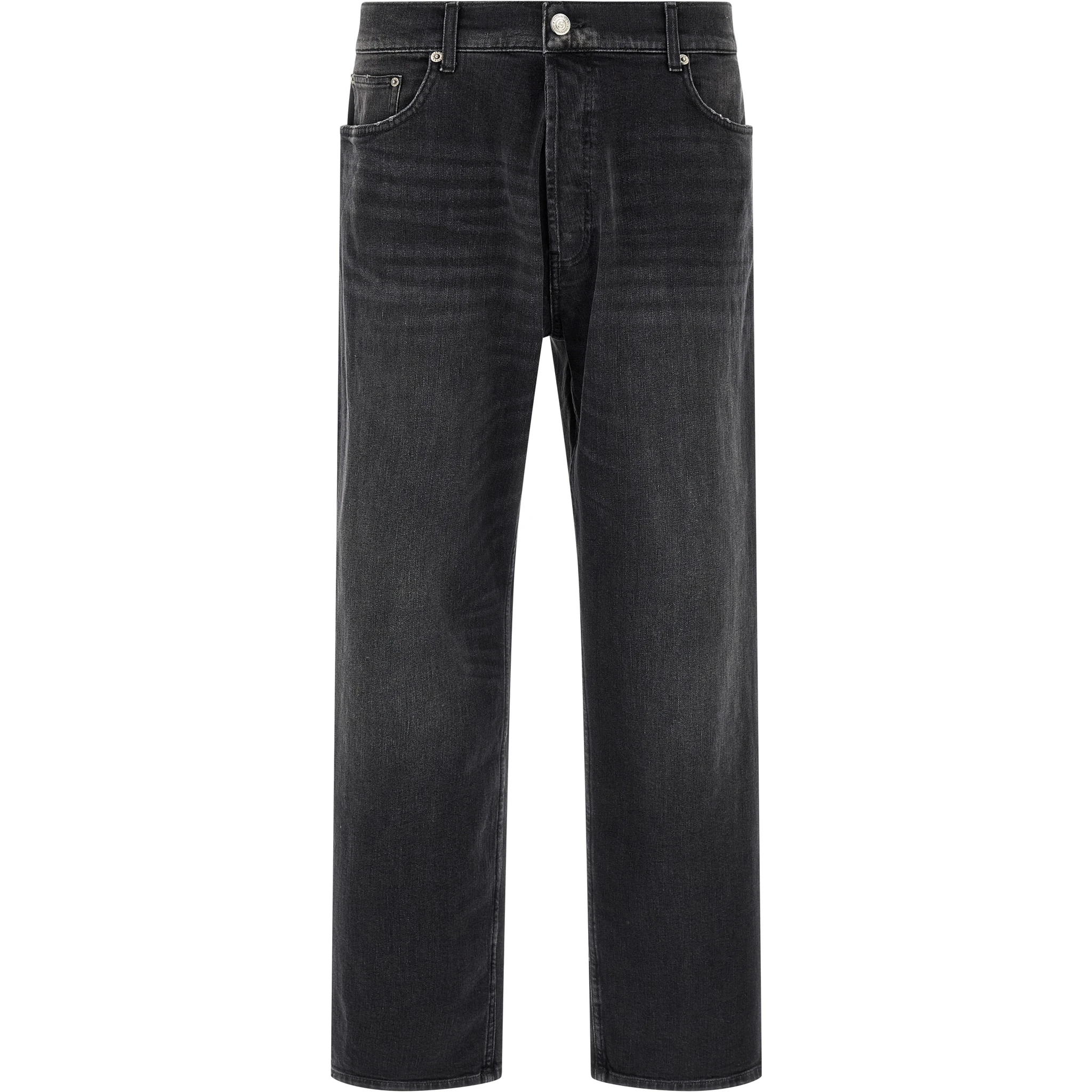 Black Cotton Cropped Jeans