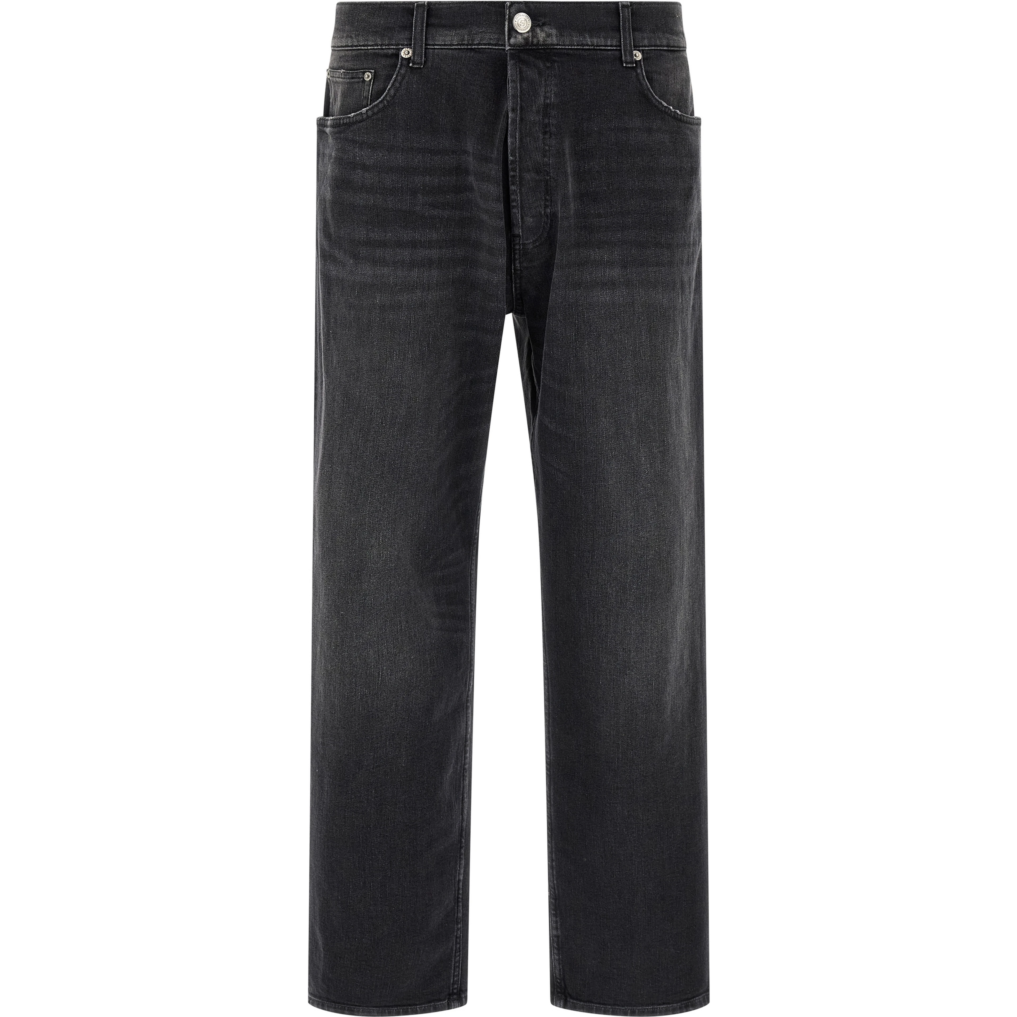 Black Cotton Cropped Jeans