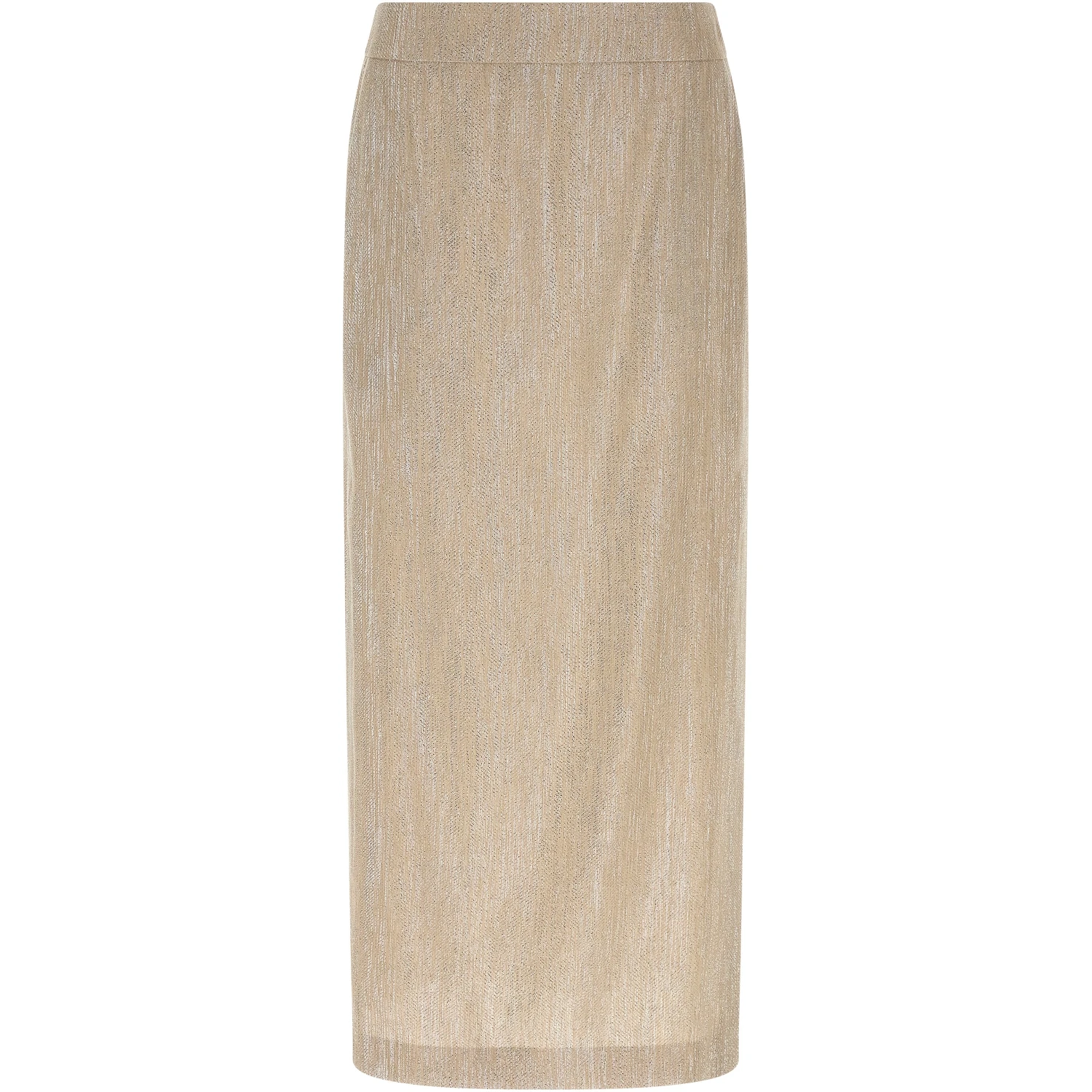 Beige Viscose Midi Skirt