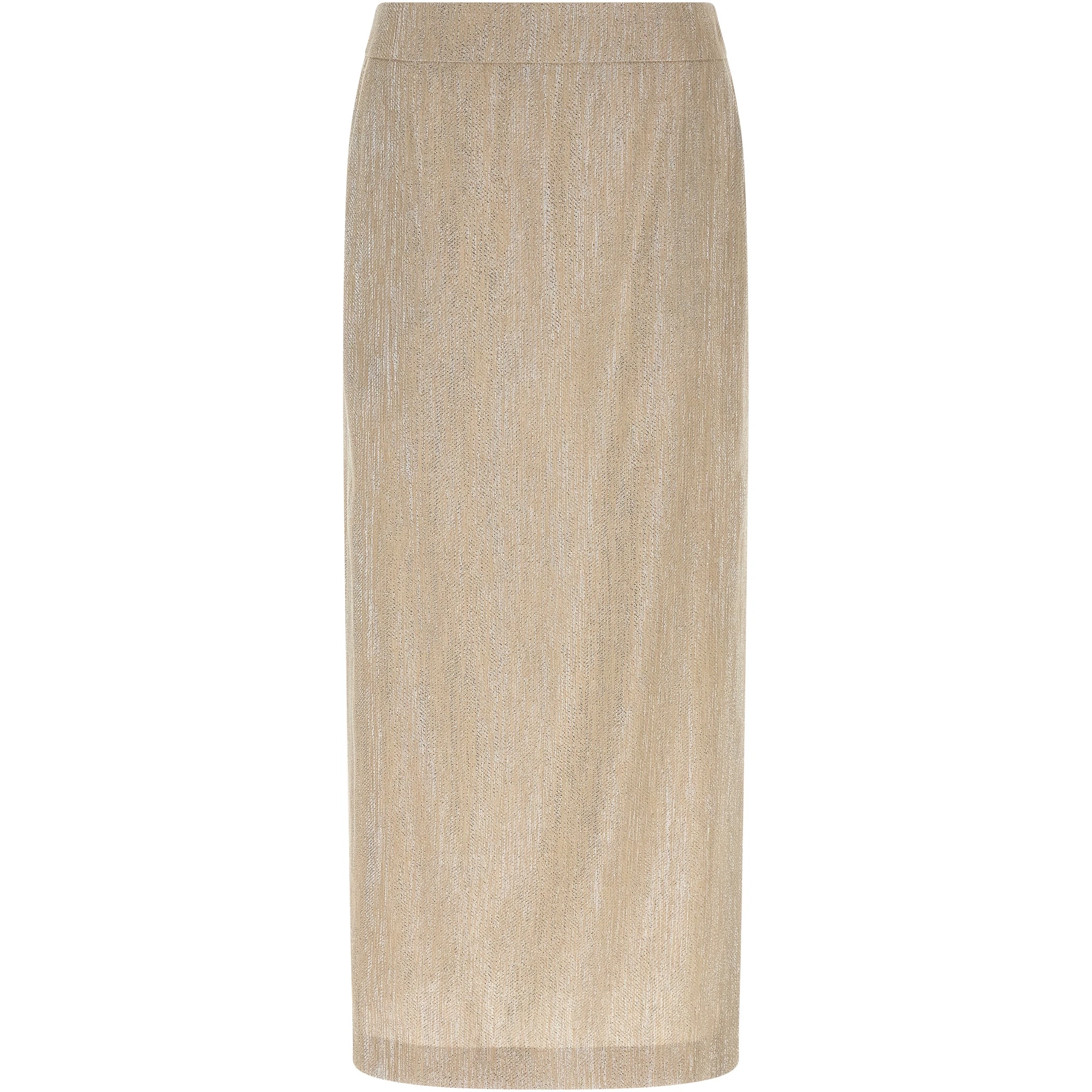 Beige Viscose Midi Skirt