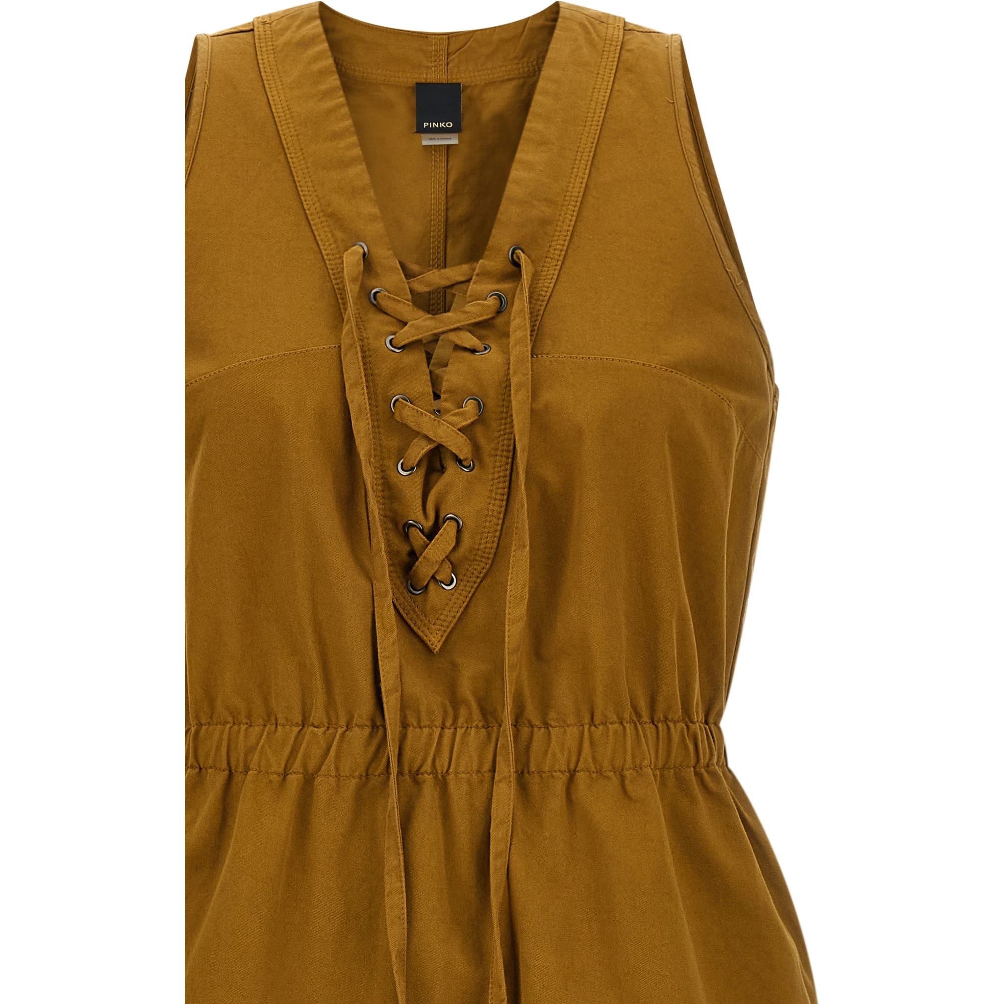Brown Cotton Long Dress