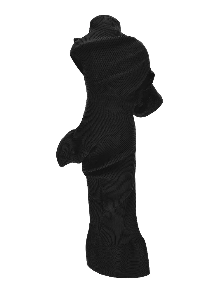 Black Polyester Midi Dress alternative