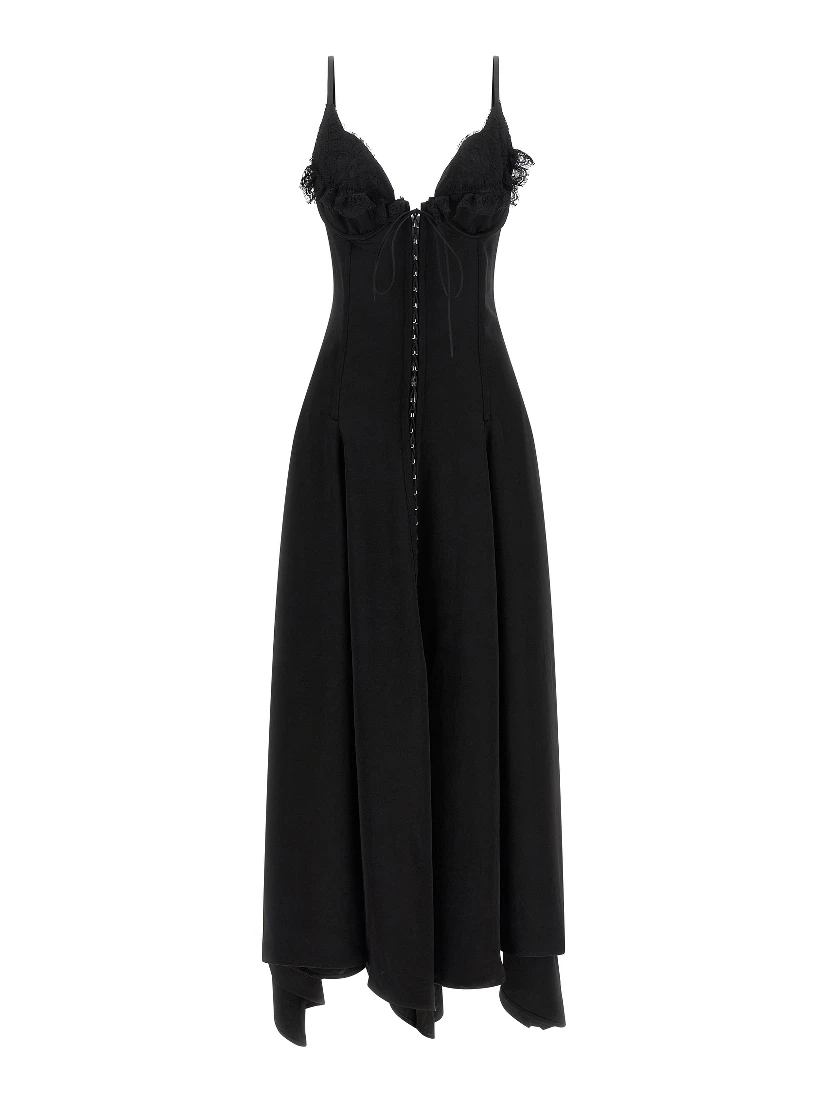 Black Acetate Long Dress