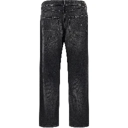 Black Cotton Cropped Jeans