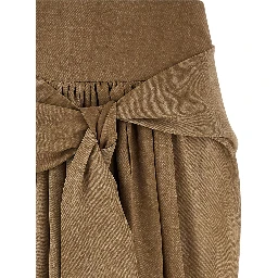 Beige Polyester Mini Skirt