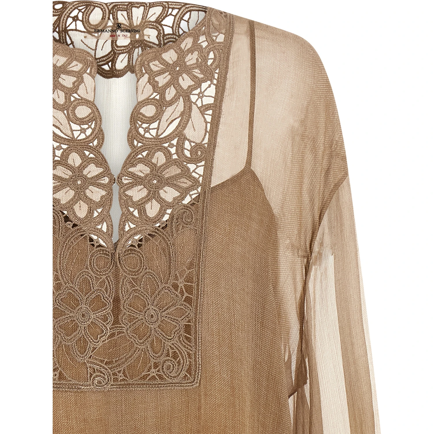 Beige Silk Blouse