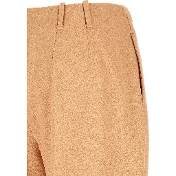 Beige Acetate Casual Pants