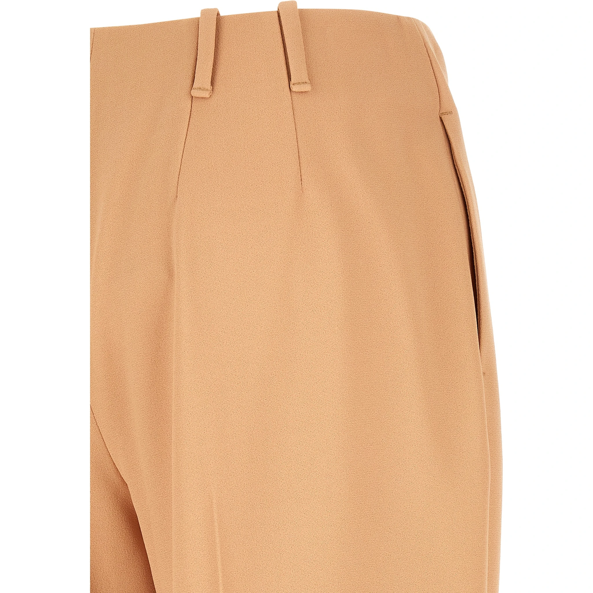 Beige Acetate Casual Pants