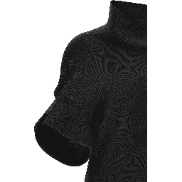 Black Polyester Midi Dress