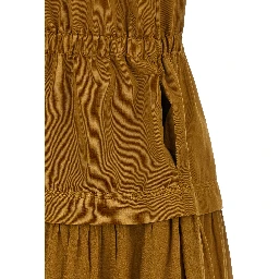 Brown Cotton Long Dress