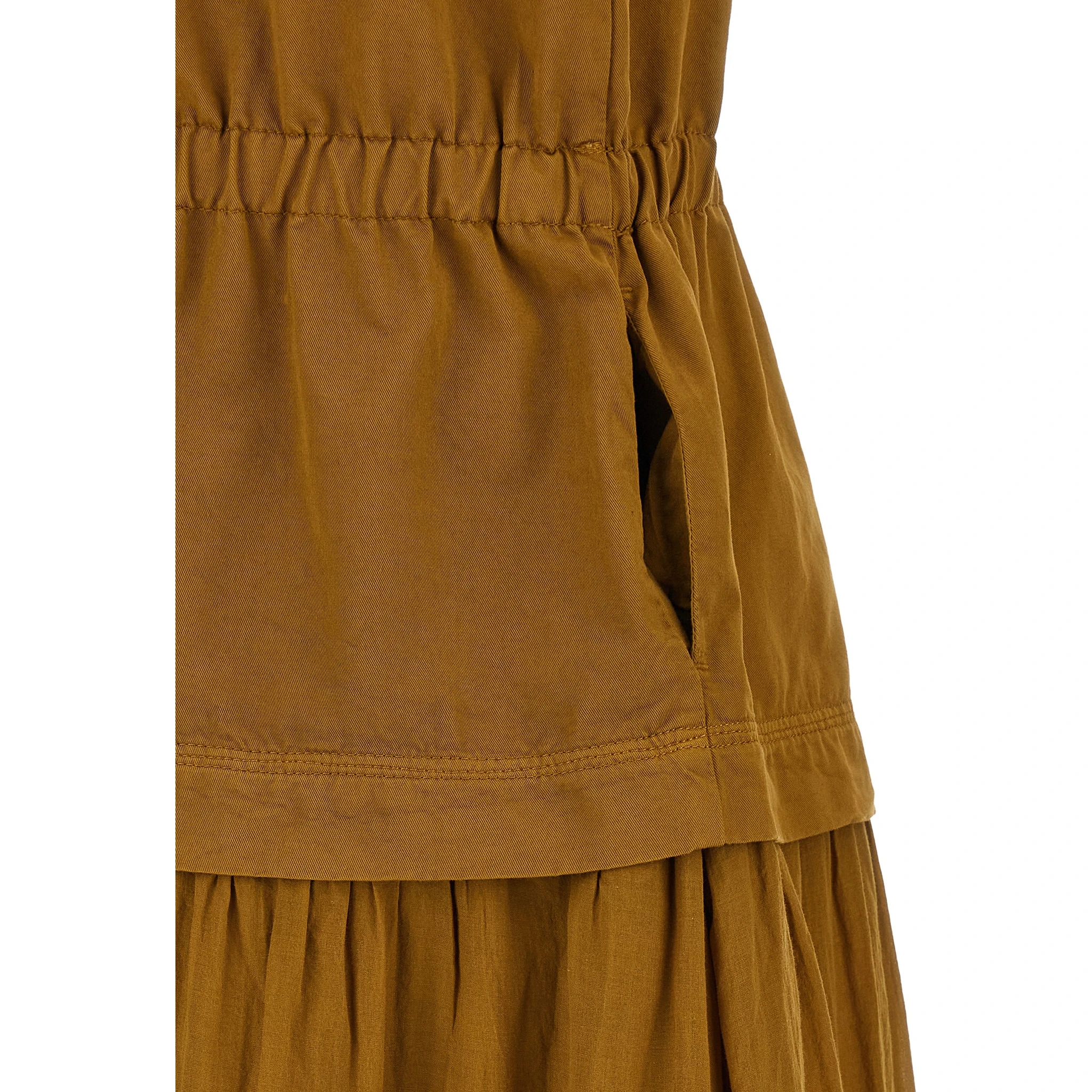 Brown Cotton Long Dress
