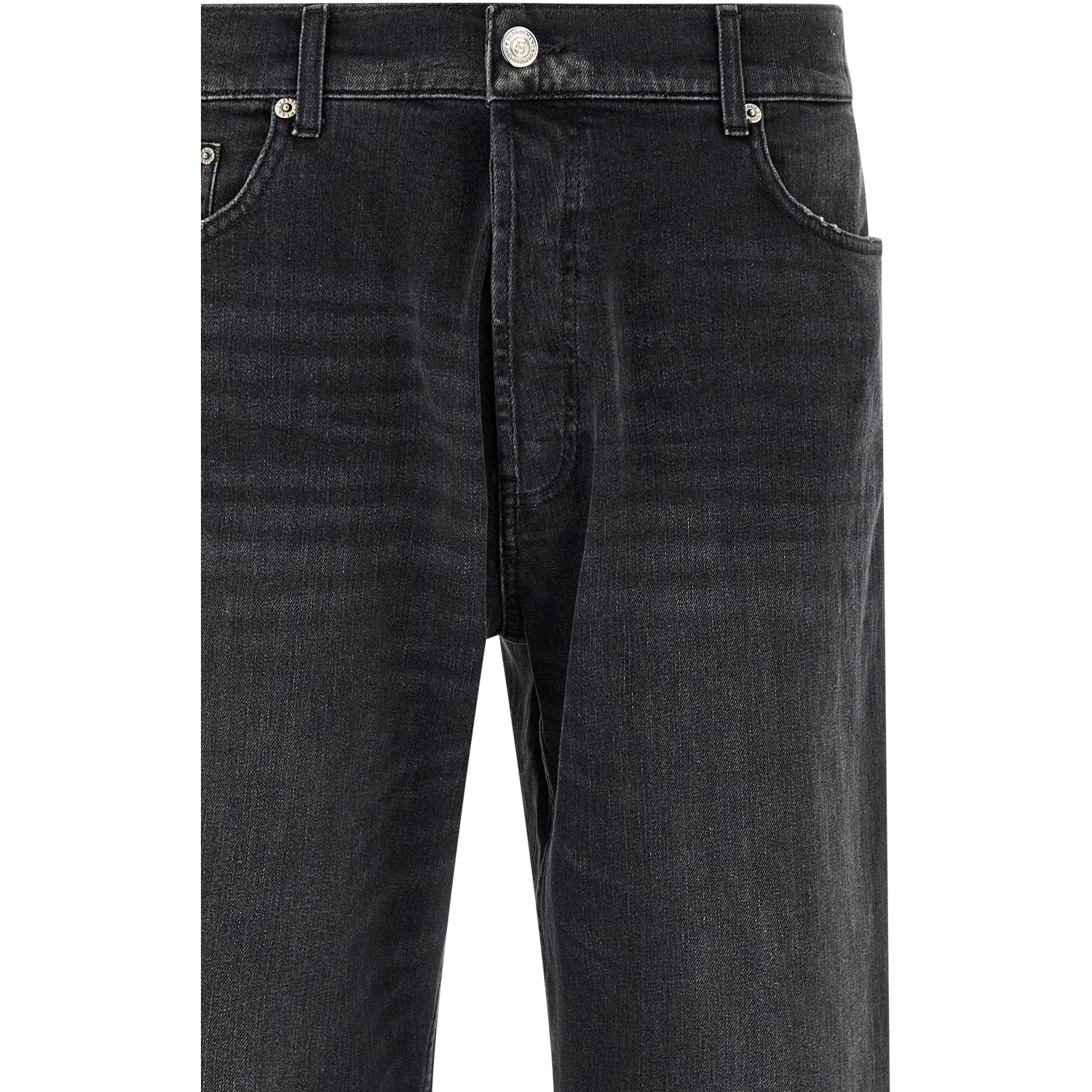 Black Cotton Cropped Jeans