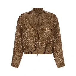 Brown Silk Cardigan