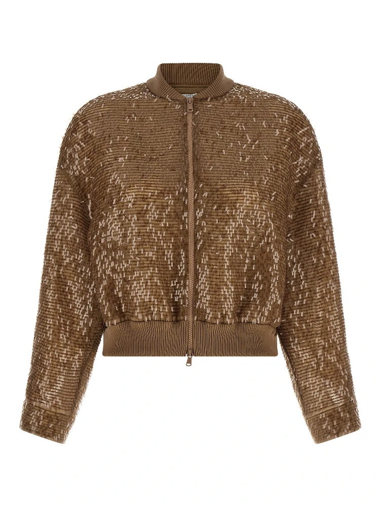 Brown Silk Cardigan