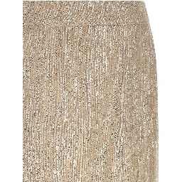 Beige Viscose Midi Skirt