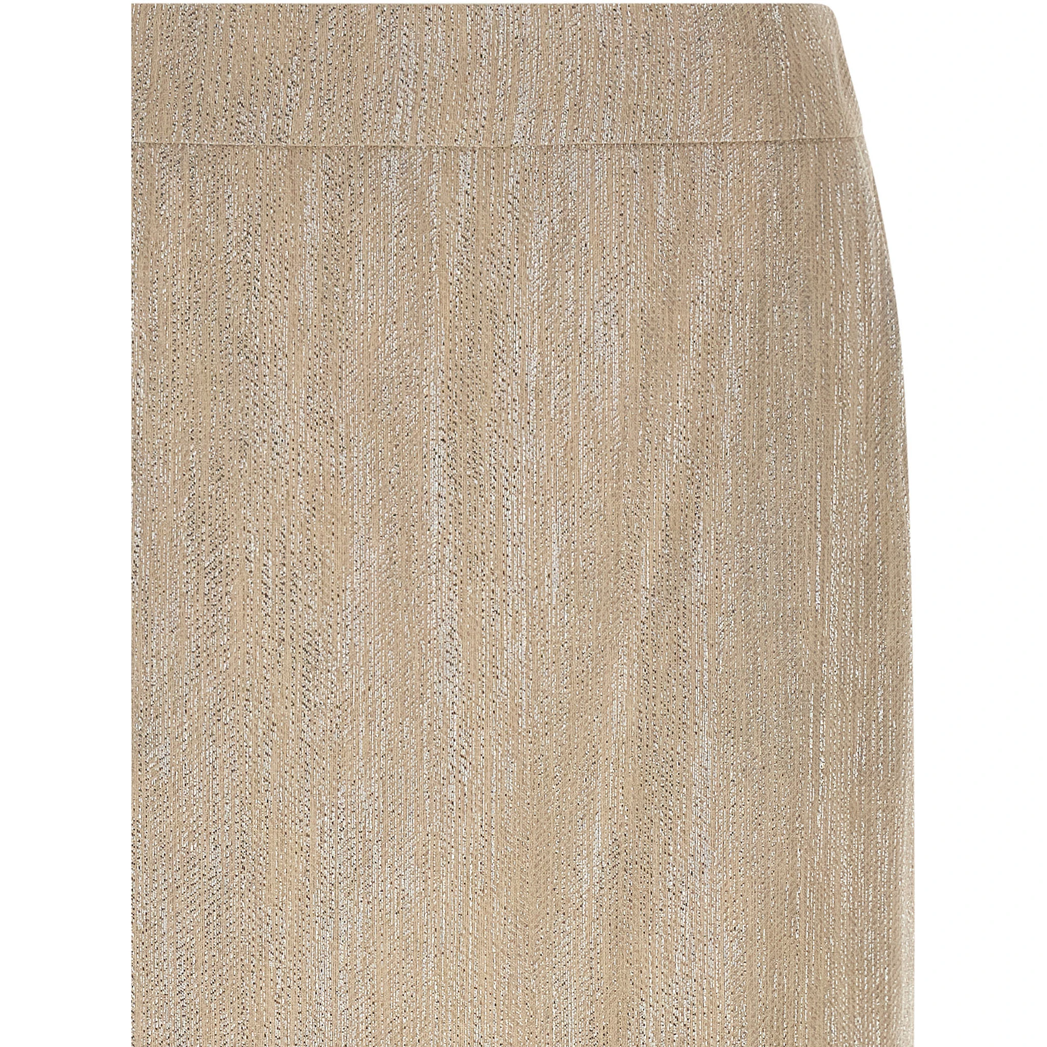 Beige Viscose Midi Skirt