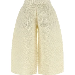 White Polyester Cropped Pants