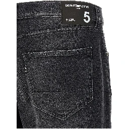 Black Cotton Cropped Jeans