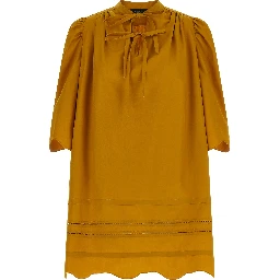 Bicolor Cotton Short Dress