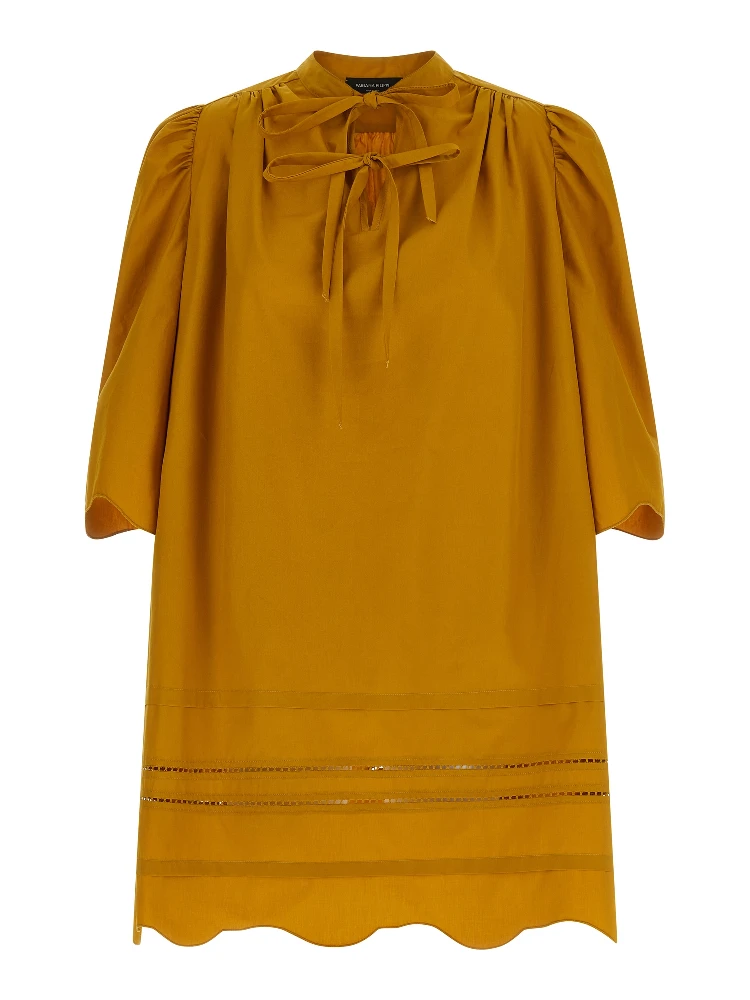 Bicolor Cotton Short Dress