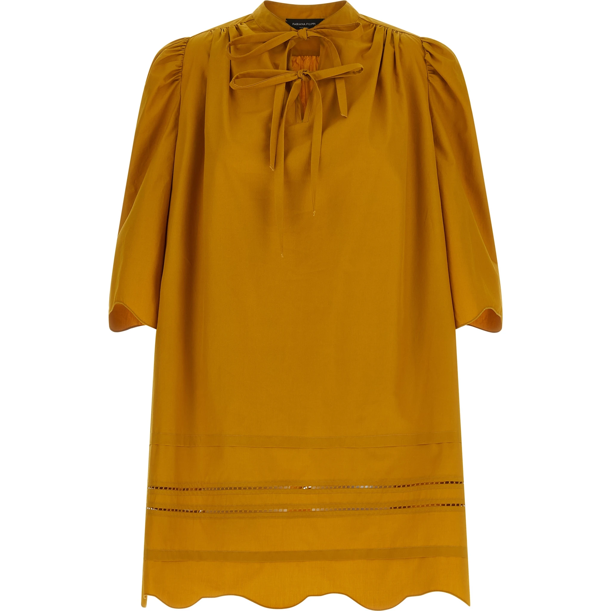 Bicolor Cotton Short Dress