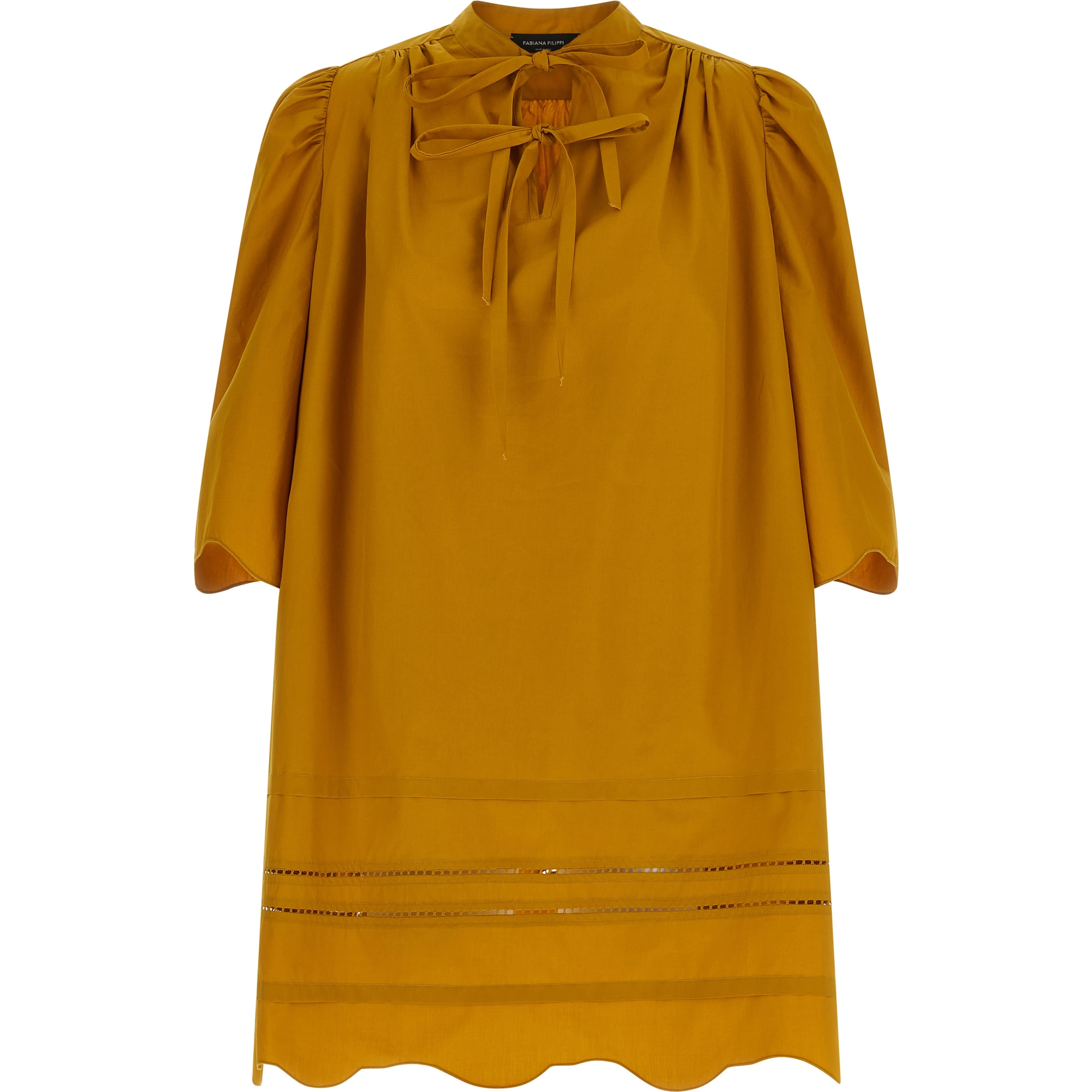 Bicolor Cotton Short Dress