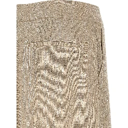 Beige Viscose Midi Skirt
