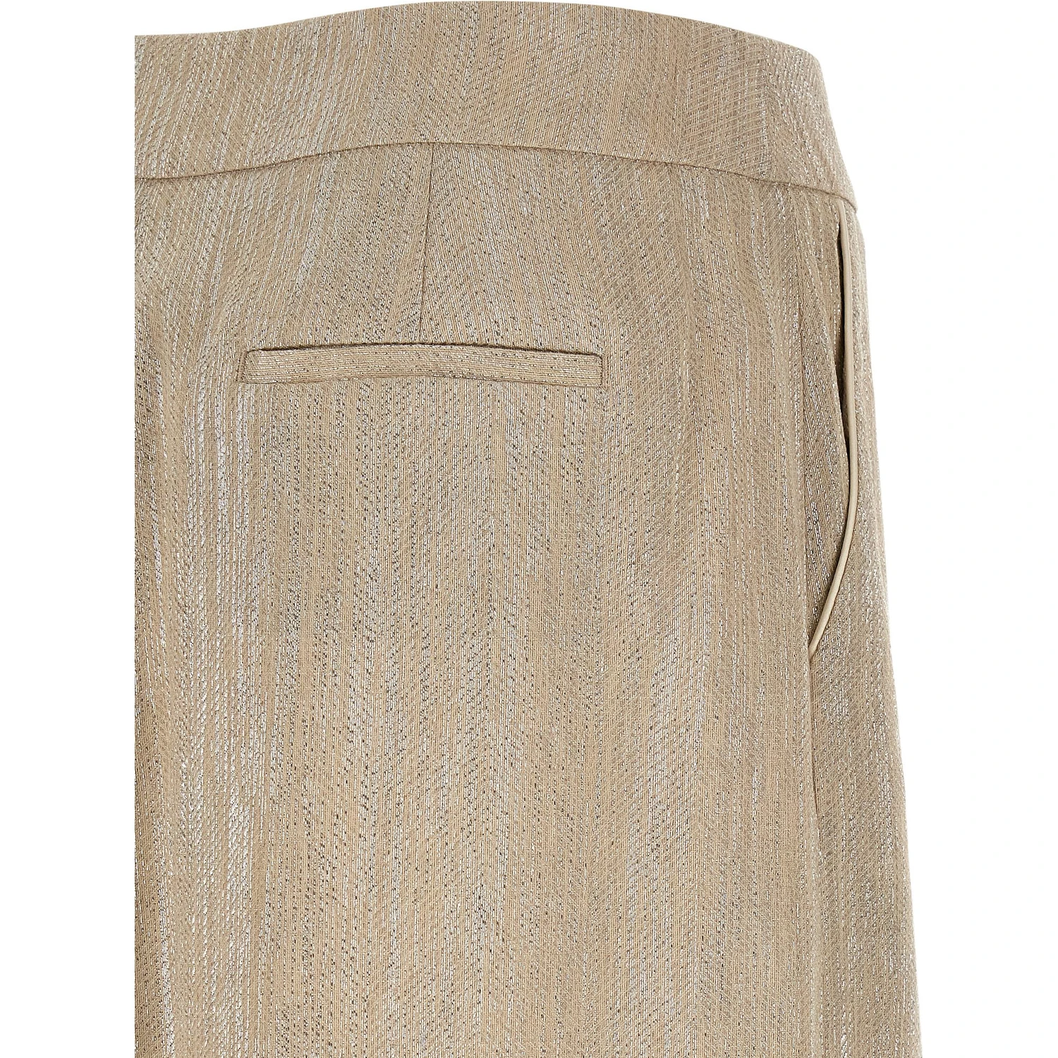 Beige Viscose Midi Skirt