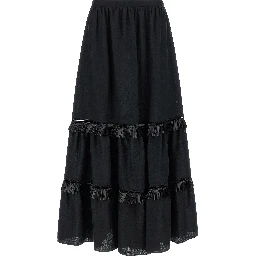 Black Linen Mini Skirt