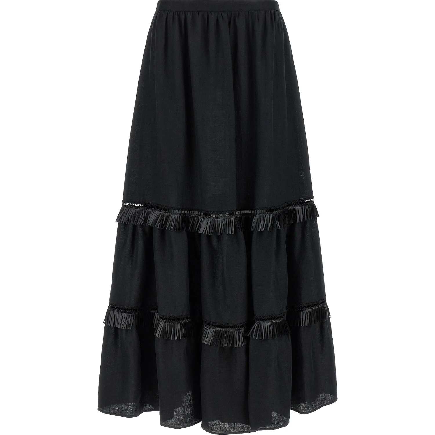 Black Linen Mini Skirt