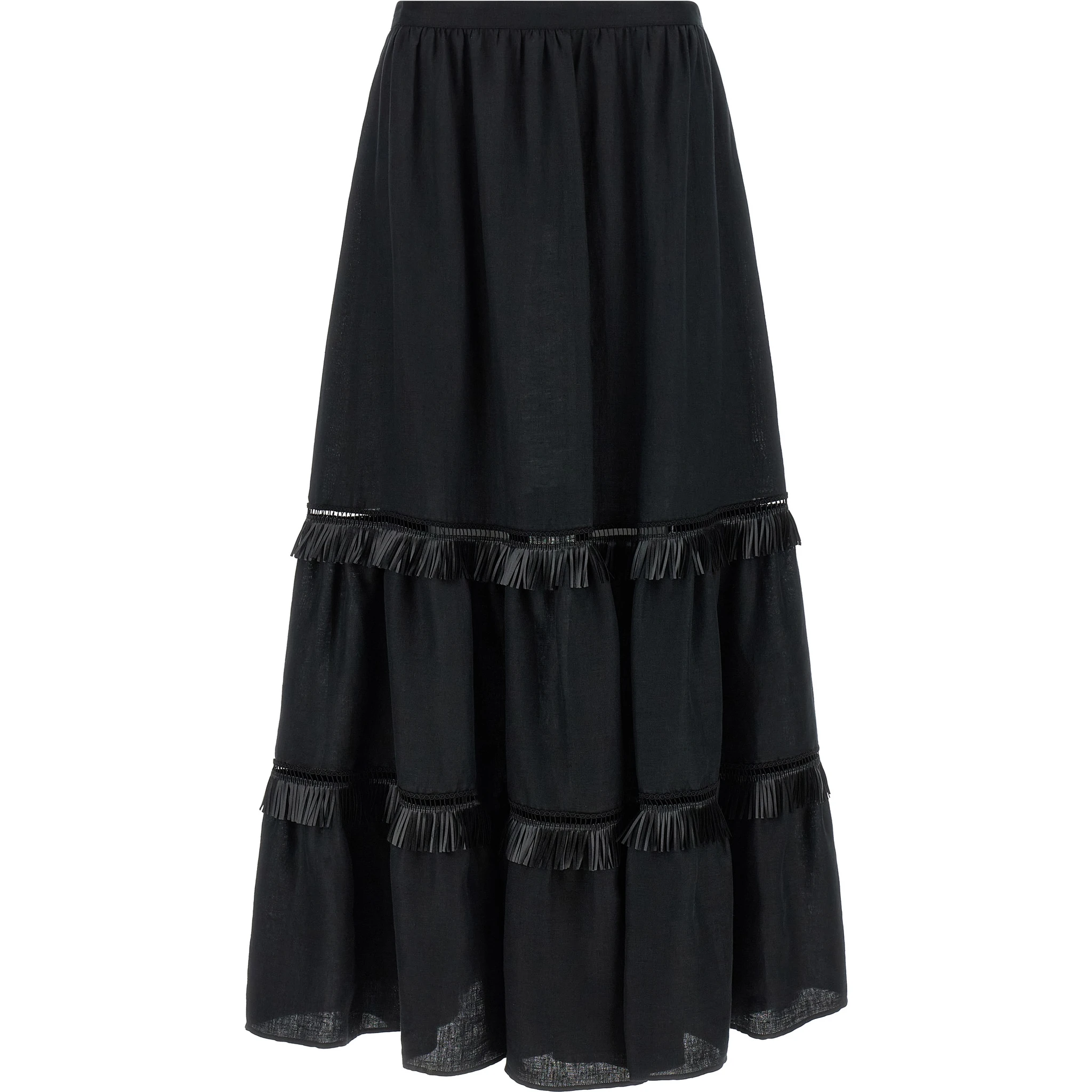 Black Linen Mini Skirt